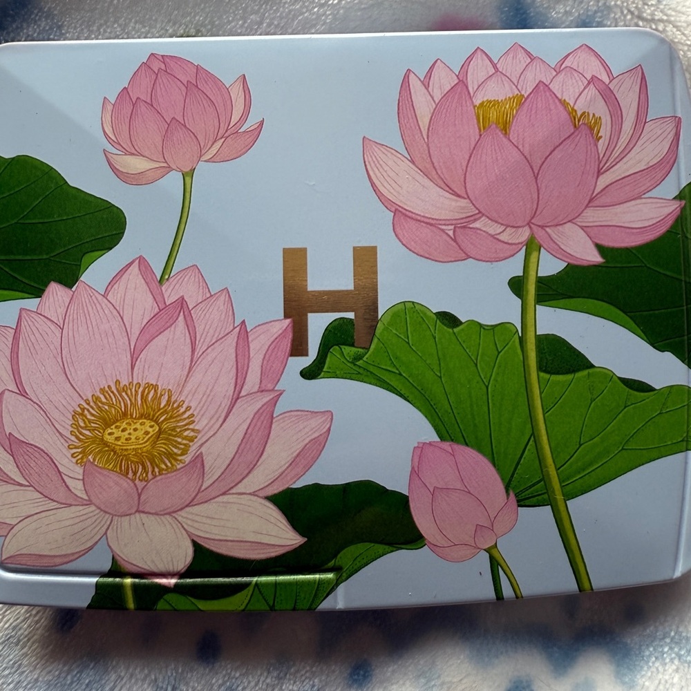 Floral Lotus Design Tin Box